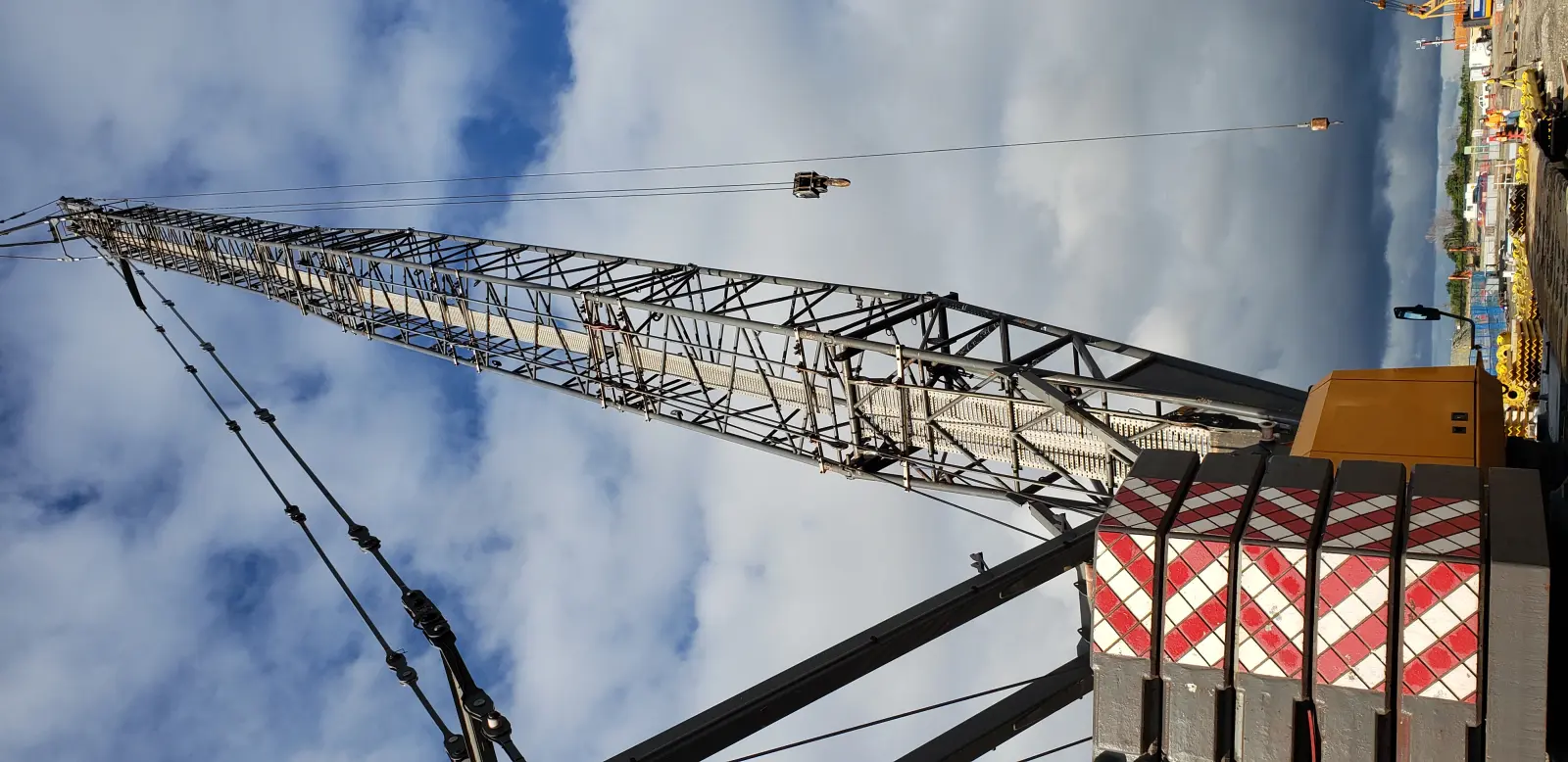 Crane boom reaching over the Niagara Falls waterfront