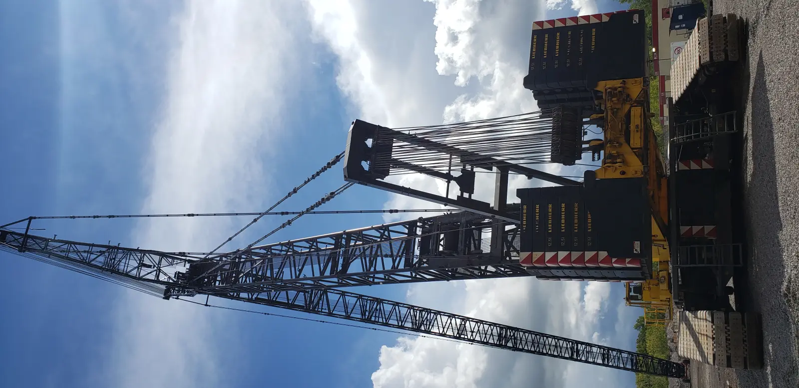 Liebherr crawler crane on a job site
