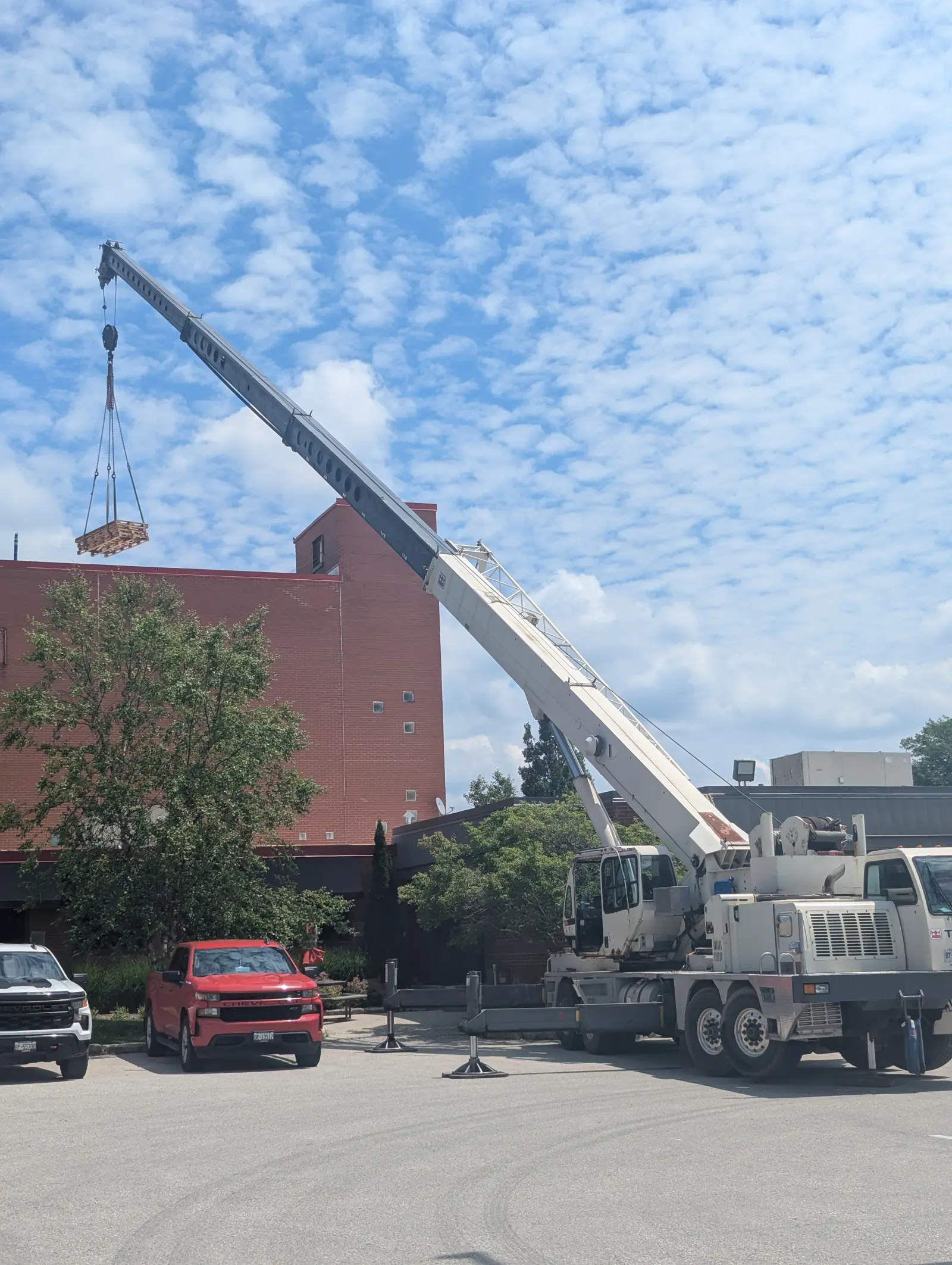 Heavy crane at a construction site in the Hamilton region